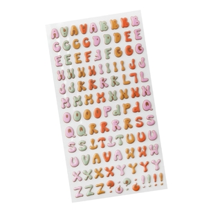 American Crafts Jen Hadfield Groovy Darlin' Puffy Alphabet Stickers  Puffy