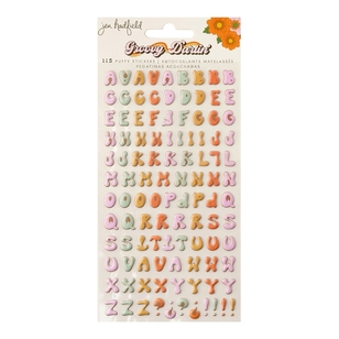 American Crafts Jen Hadfield Groovy Darlin' Puffy Alphabet Stickers  Puffy