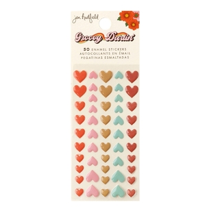 American Crafts Jen Hadfield Groovy Darlin' Enamel Heart Stickers Enamel Dots