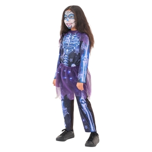 Spooky Hollow Light Up Skeleton with Skirt Costume Multicoloured