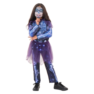 Spooky Hollow Light Up Skeleton with Skirt Costume Multicoloured