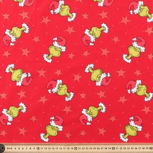 Grinchmas Tossed Heads 112 cm Cotton Fabric Red 112 cm