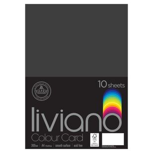 Liviano 300 GSM Card A4 10 Pack Black