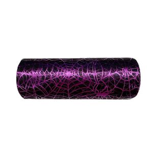 Spooky Hollow Foil Tulle Cobweb Decoration Purple 15 cm x 10 m