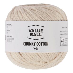 Value Ball Chunky Cotton Yarn Natural 100 g