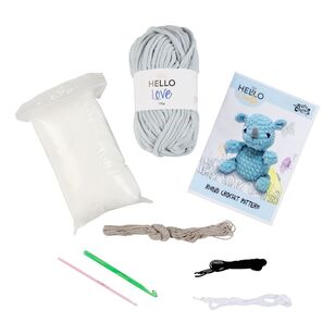 Knitty Critters Cheeky Chums Kit - Rhino Grey