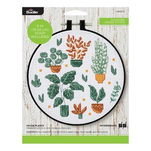 Bucilla Counted House Plants Cross Stitch Kit Multicoloured