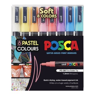 Posca PC-3M 8 Pack Poster Markers Pastel