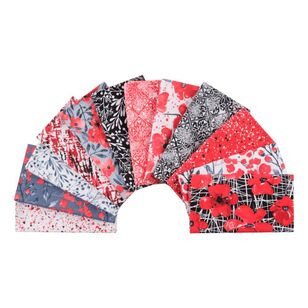 Pop of Red Fat Quarter Bundle, 12 pack Multicoloured 45 x 52 cm