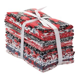 Pop of Red Fat Quarter Bundle, 12 pack Multicoloured 45 x 52 cm