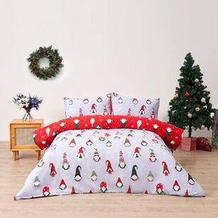 Jolly & Joy Christmas Noel Gnome Quilt Cover Set Multicoloured