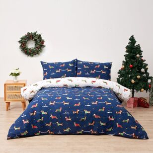 Jolly & Joy Christmas Puppy Clause Quilt Cover Set Multicoloured