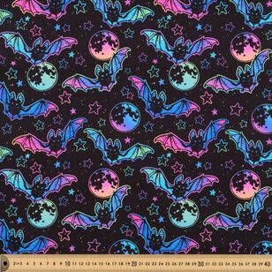 Halloween Fright Bright Bats 112 cm Cotton Fabric Black 112 cm