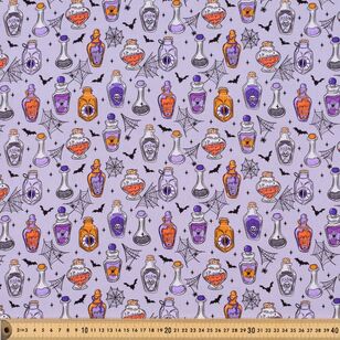 Halloween Witchy Woo Potions 112 cm Cotton Fabric Grey 112 cm