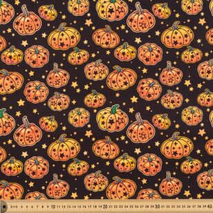 Halloween Pumpkin Patch Stars 112 cm Cotton Fabric Black 112 cm