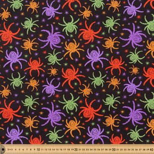 Halloween Pumpkin Patch Spiders 112 cm Cotton Fabric Black 112 cm