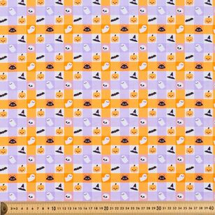 Halloween Cute Spook Mini Check 112 cm Cotton Fabric Multicoloured 112 cm