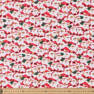 Santas Face 112 cm Christmas Cotton Fabric Red 112 cm