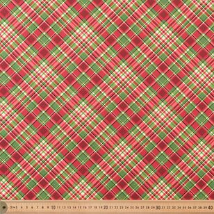 Tis The Christmas Season Plaid 112 cm Cotton Fabric Multicoloured 112 cm