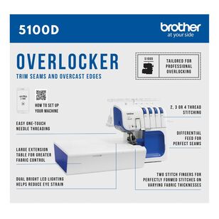 Brother 5100D Overlocker White & Blue