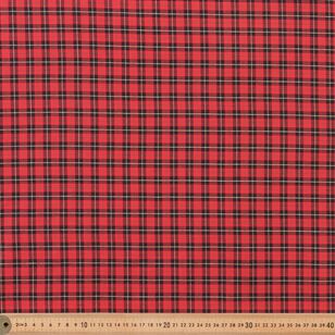 Christmas Medium Check Tartan 112 cm Yarn Dyed Fabric Red and Black 112 cm