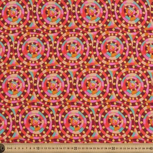 Warlukurlangu (Bush Tomato Dreaming) 135 cm Rayon Fabric Multicoloured 135 cm