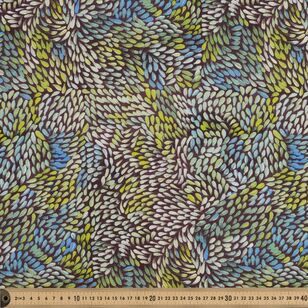 Warlukurlangu (Skinny Bush Banana) 135 cm Rayon Fabric Multicoloured 135 cm