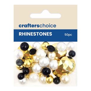 Crafters Choice Rhinestone Pearl Black and Gold Mix Assorted