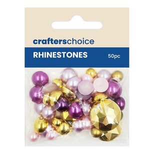 Crafters Choice Rhinestone Pearl Purple and Gold Mix Assorted