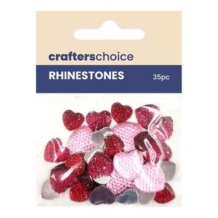 Crafters Choice Rhinestone Sparkle Hearts Mix Multicoloured