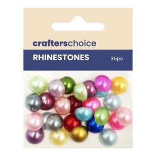 Crafters Choice Rhinestone Pearl Flat Back Mix Multicoloured 12 mm