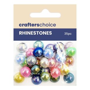 Crafters Choice Rhinestone Pearl Iridescent Flat Back Mix Multicoloured 12 mm
