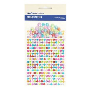 Crafters Choice Sticker and Rhinestone Rainbow Pearl Pack  Multicoloured