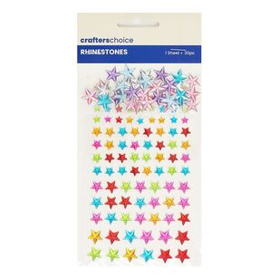 Crafters Choice Sticker and Rhinestone Rainbow Star Pack  Multicoloured
