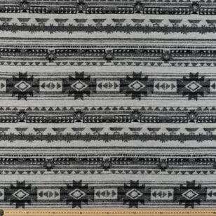 Aztec 145 cm Designer Suiting Fabric Black 145 cm
