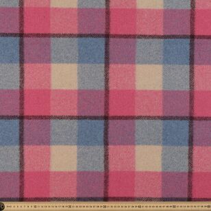 Checks 145 cm Designer Suiting Fabric Pink 145 cm