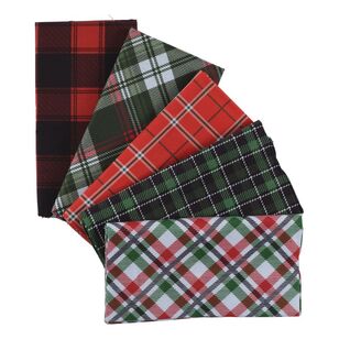 Seasonal Plaids 5 piece Christmas Fat Quarter Bundle Multicoloured 50 x 52 cm