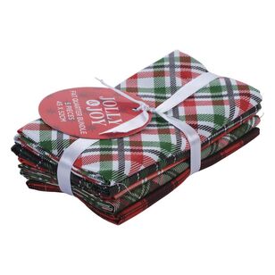 Seasonal Plaids 5 piece Christmas Fat Quarter Bundle Multicoloured 50 x 52 cm