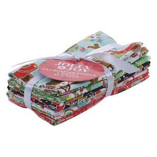 Gingerbread Holiday 5 piece Christmas Fat Quarter Bundle Multicoloured 50 x 52 cm