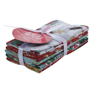 Holidays at Home 5 piece Christmas Fat Quarter Bundle Multicoloured 50 x 52 cm