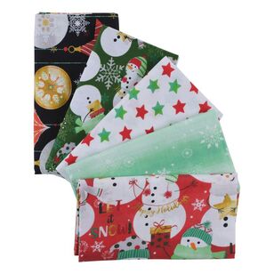 Let it Snow More 5 piece Christmas Fat Quarter Bundle Multicoloured 50 x 52 cm