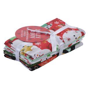 Let it Snow More 5 piece Christmas Fat Quarter Bundle Multicoloured 50 x 52 cm