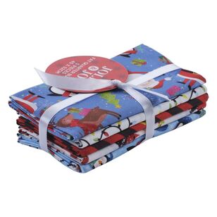 Merry & Bright 5 piece Christmas Fat Quarter Bundle Multicoloured 50 x 52 cm