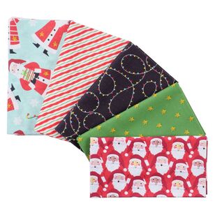 Santas World 5 piece Christmas Fat Quarter Bundle Multicoloured 50 x 52 cm