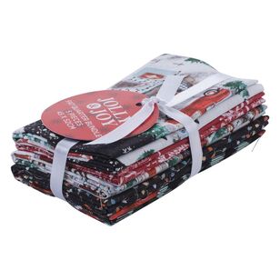 Winter Town 5 piece Christmas Fat Quarter Bundle Multicoloured 50 x 52 cm