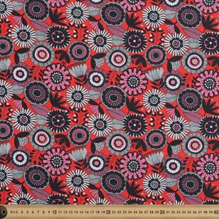 Jocelyn Proust Retro 112 cm Cotton Poplin Fabric Red 112 cm