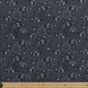 Jocelyn Proust Black Birds 112 cm Cotton Poplin Fabric Blue 112 cm