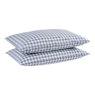 KOO Printed Washed Cotton 2 Pack Pillowcases Charcoal Standard