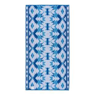 Logan & Mason Jacquard Beach Towels Aztec Blue 80 x 160 cm