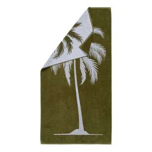 Logan & Mason Jacquard Beach Towels Khaki 80 x 160 cm